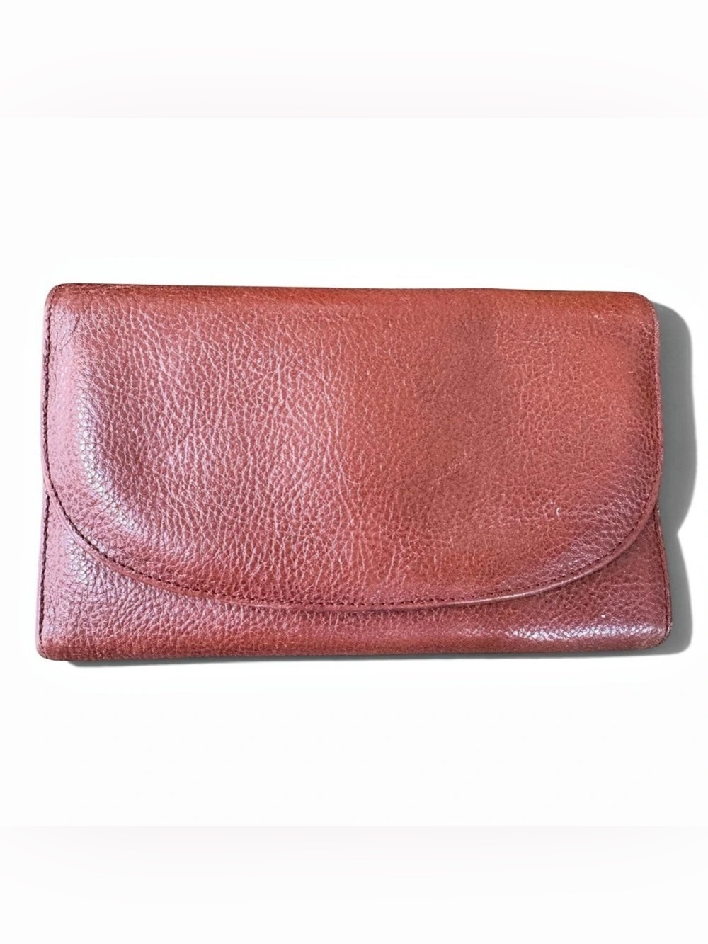 Cole Haan Vintage Pebbled Continental Leather European Flap Wallet MADE IN ITALY
